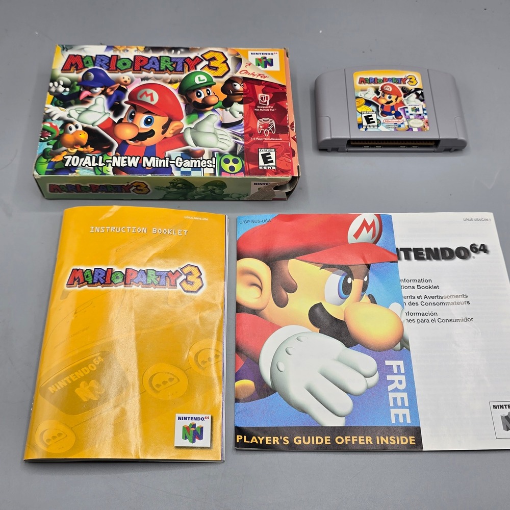 Mario Party 3 Authentic Nintendo 64 N64 Game Complete with Manual CIB NUS-006